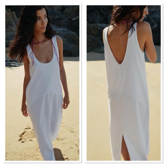 Zara Dresses & Skirts - NWT Zara Round Neckline Combination Poplin Midi Tank Dress Sz:M